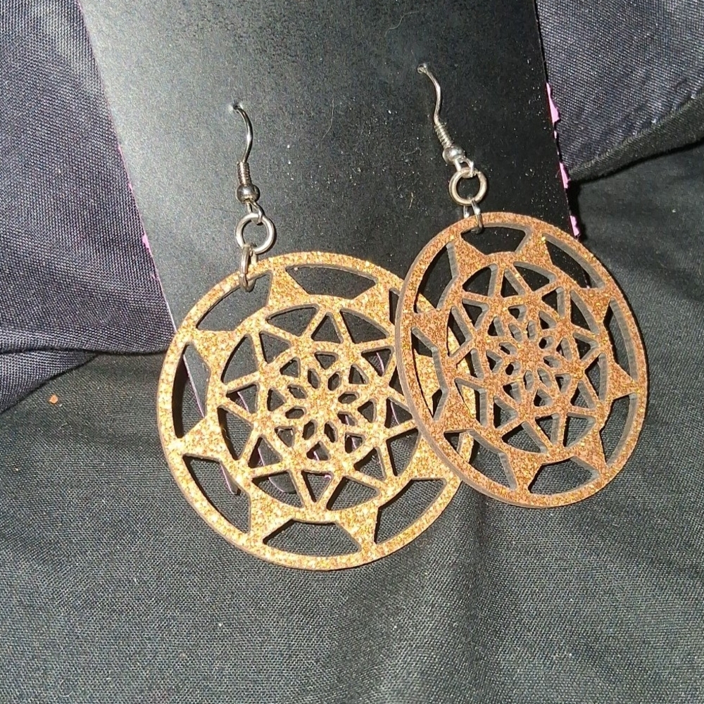 Handmade Chipboard Geometric Earring